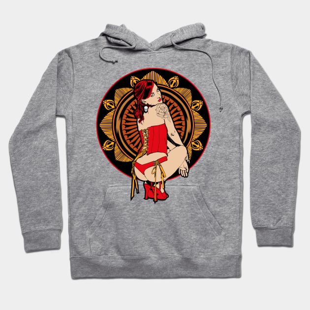 HOTROD Pinup girl design Hoodie by Amra591